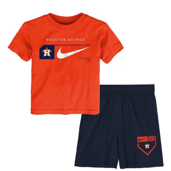 NWT NIKE HOUSTON ASTROS BOYS NAVY BLUE SWOOSH SHORTS Sz 24months - Picture 1 of 8